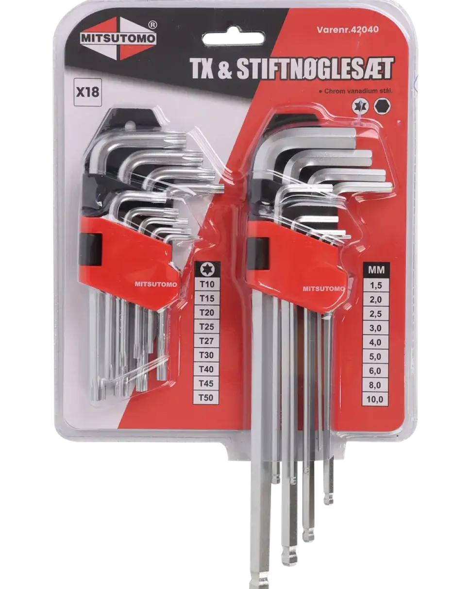 TX- och insexnyckelset 18 delar