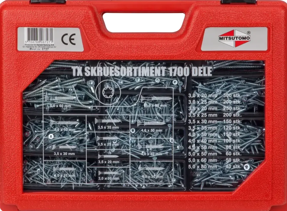 Tx skruvsortiment 1700 delar