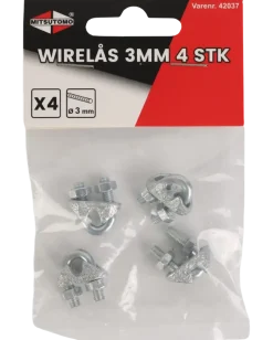 Vajerlås 3 mm 4-pack
