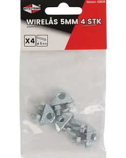 Vajerlås 5 mm 4-pack