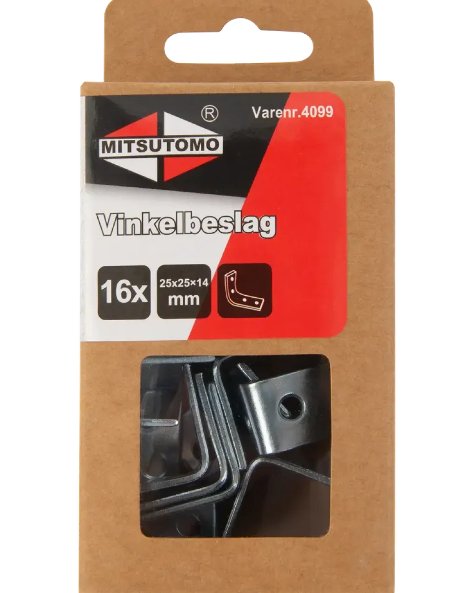 Vinkelbeslag 25x25x14mm 16 st
