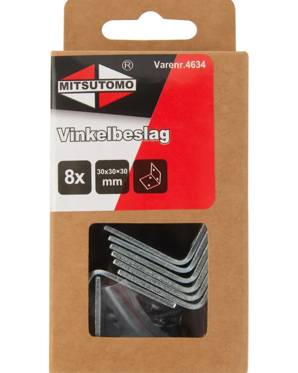 Vinkelbeslag 30x30x30mm 8 st