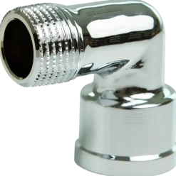 Vinkelkoppl in/ut 1/2" kromad