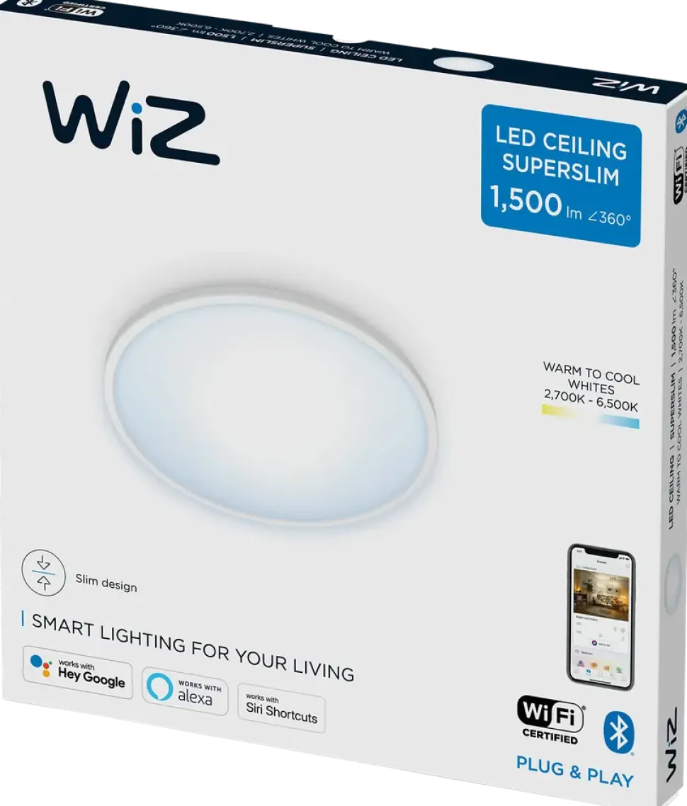 WiZ Plafond superslim Ø30cm 16W - vit